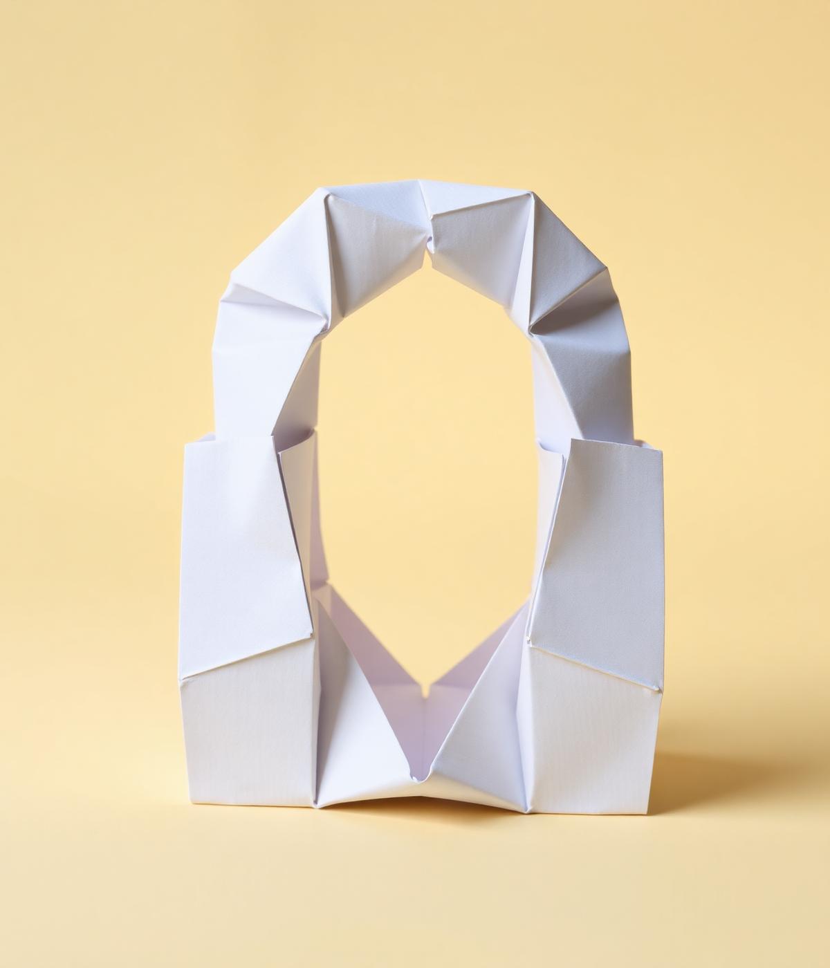 Sculptural paper padlock on a warm cream background
